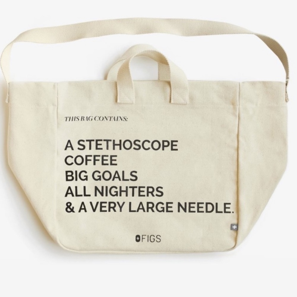 ISO, I’m not selling. I’m looking for a new Figs bag with this saying.